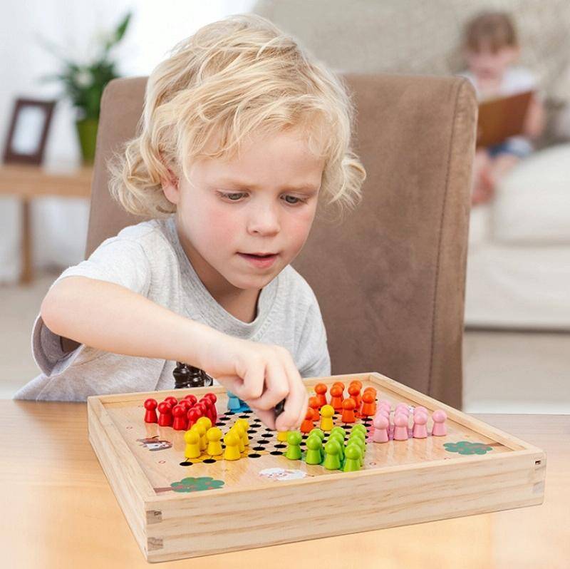 Children Wooden Multifunctional Parent-Child Interactive Puzzle Board Toy, Set Specification: 6 I...