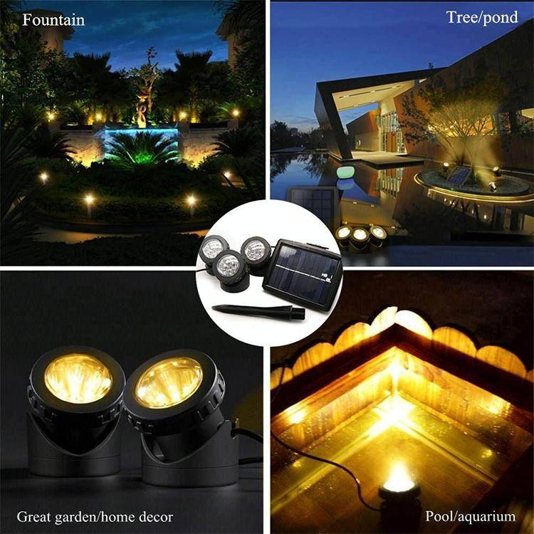 Single Head LED Outdoor Waterproof Solar Underwater Spotlight Floodlight
