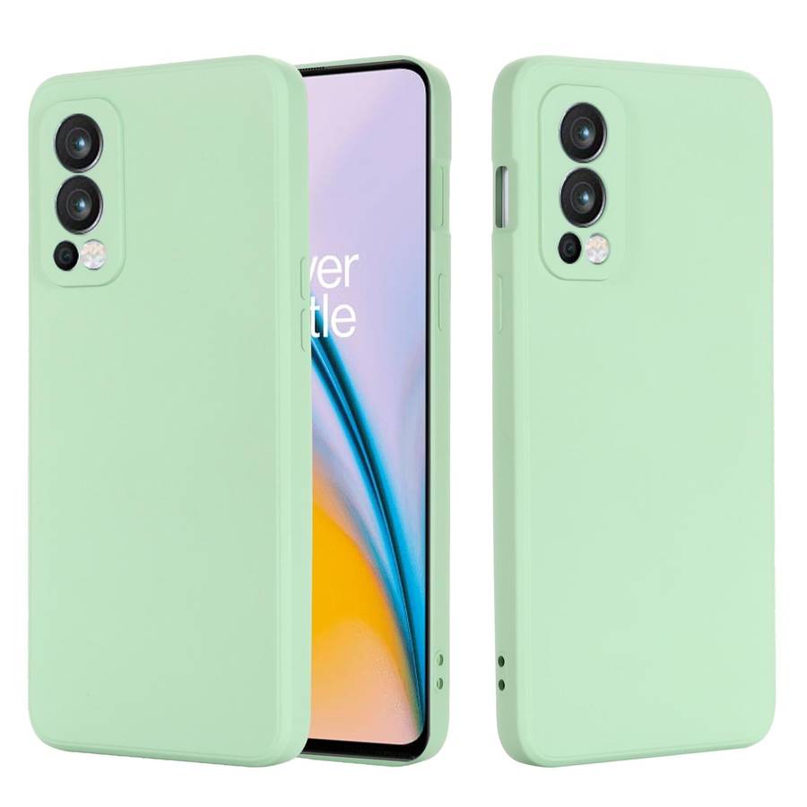 For OnePlus Nord 2 5G Solid Color Liquid Silicone Shockproof Full Coverage Protective Case(Green)