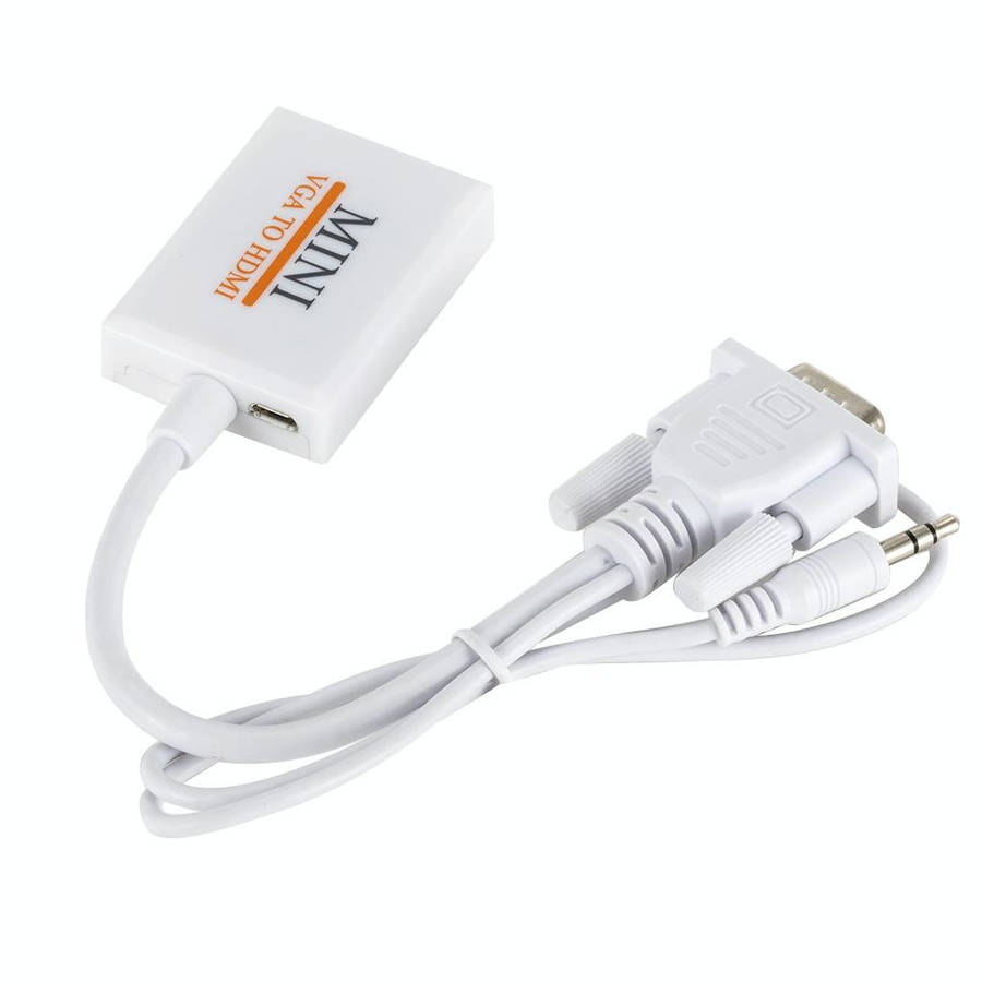 VGA + Audio to Full HD 1080P HDMI Video Converter Box Adapter for HDTV(White)
