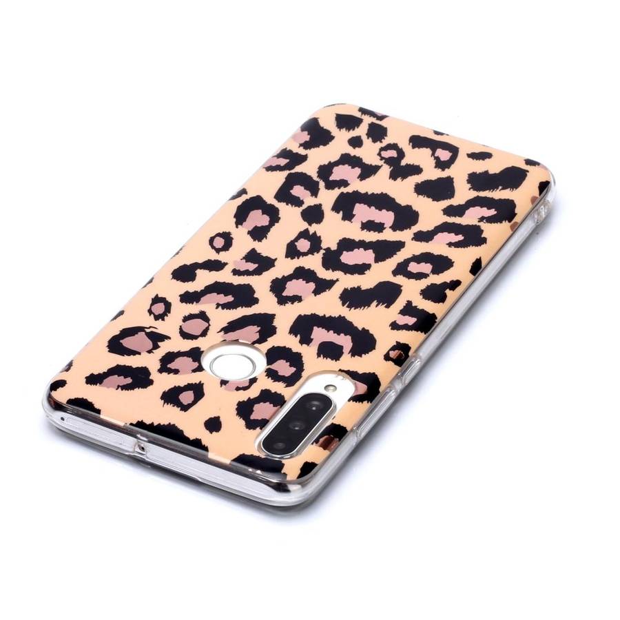 For Huawei P30 lite Plating Marble Pattern Soft TPU Protective Case(Leopard)