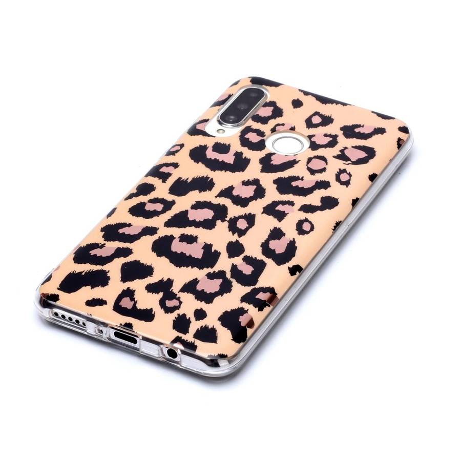 For Huawei P30 lite Plating Marble Pattern Soft TPU Protective Case(Leopard)