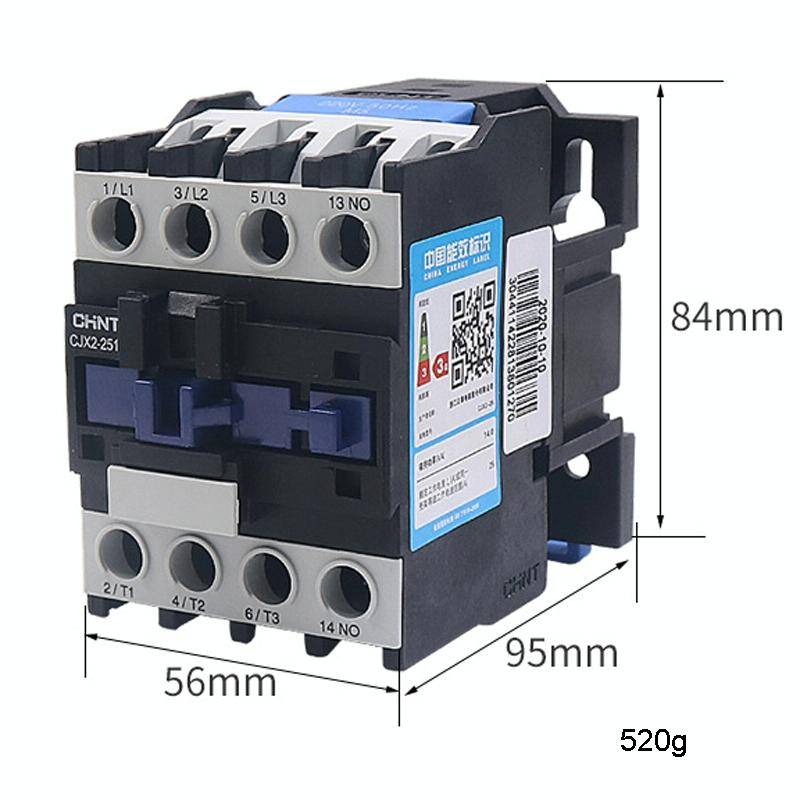 CHNT CJX2-2510 25A 220V Silver Alloy Contacts Multi-Purpose Single-Phase AC Contactor