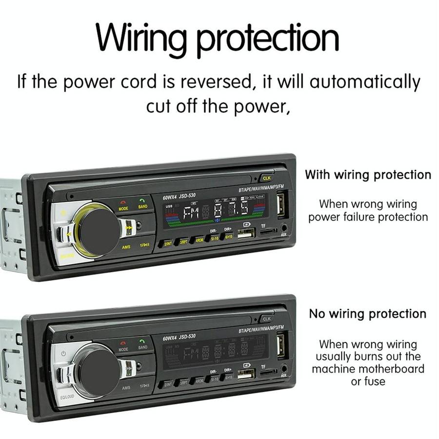 JSD-530 Bluetooth 5.0 Car MP3 Player Support FM / Smart Voice Assistant / Mobile APP