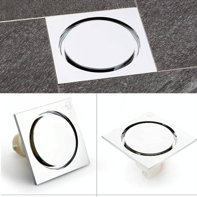 Kitchen Toilet Sewer Deodorant Anti-flooding Anti-odor Invisible Floor Drain(Brushed Silver)