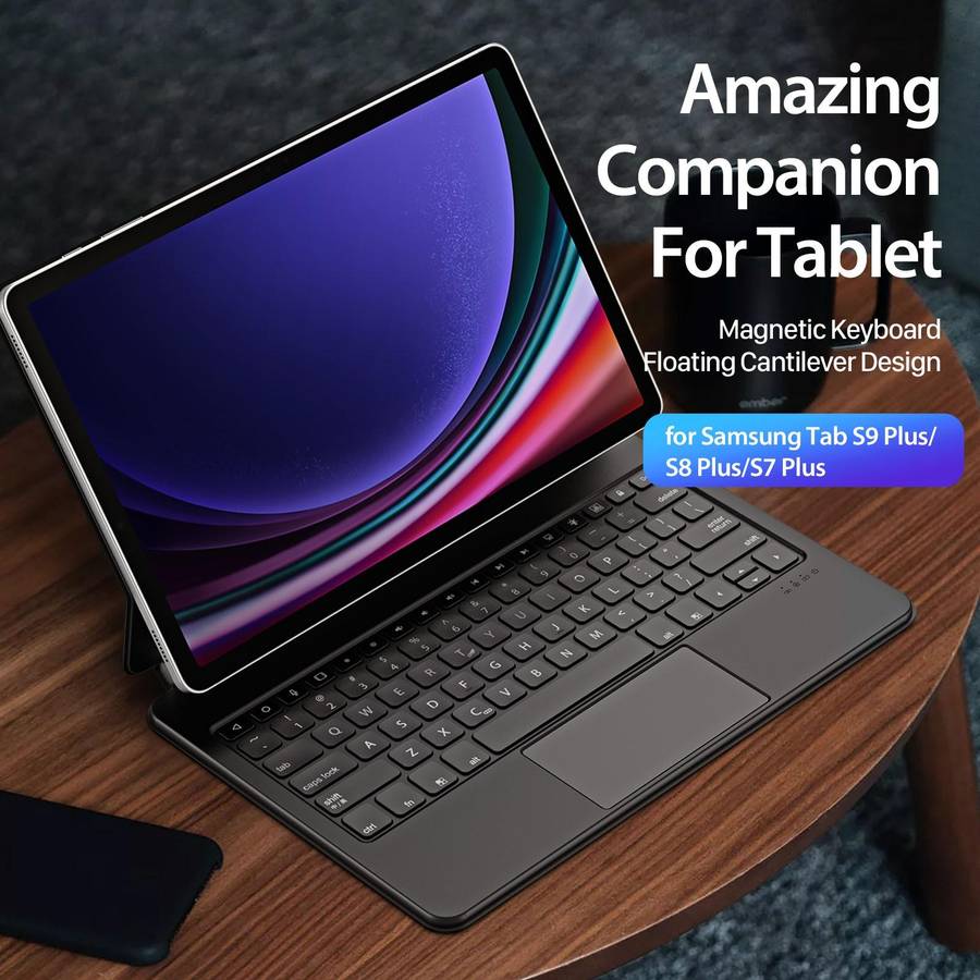 For Samsung Galaxy Tab S9+ / S8+ / S7+ DUX DUCIS MK Series Floating Magnetic Keyboard Tablet Leat...