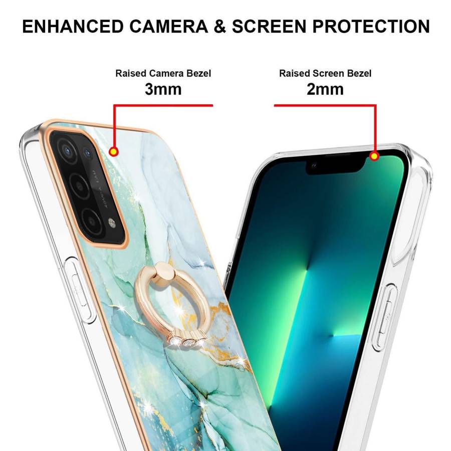 For OPPO A74 5G / A93 5G / A54 5G / A93s 5G Electroplating Marble Pattern IMD TPU Phone Case with...