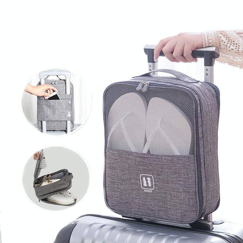 Multifunctional Travel Shoe Storage Bag Portable Multi-layer Shoe Box(Sky Blue)