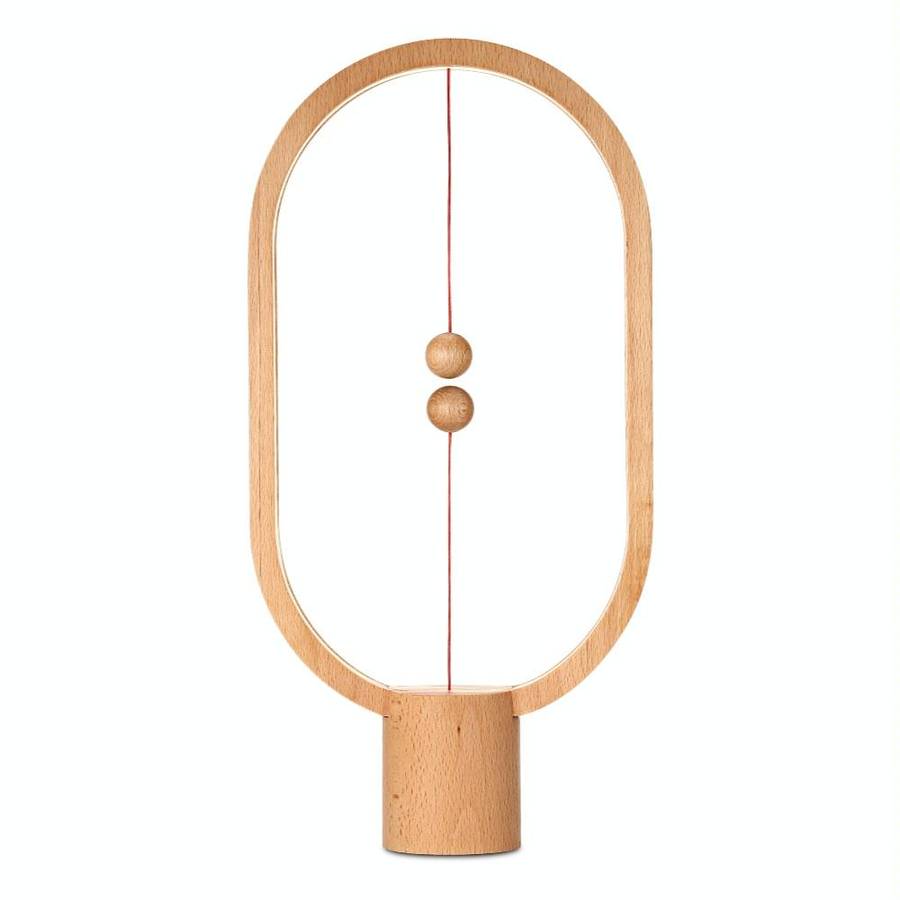 Beech Wood Balance Lamp LED Night Light USB Powered Bedroom Office Table Night Lamp Novel Light H...