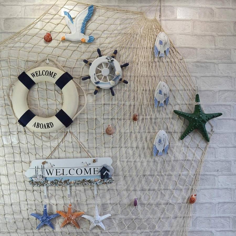 Decorative Life Ring Buoy Home Wall Door Hangings Decor, Diameter: 7cm / 14cm(Blue)