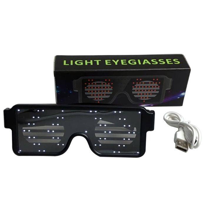 Night Club Bar Disco LED Light Emitting Glasses Festival Party USB Charging Shutter Dynamic Flash...