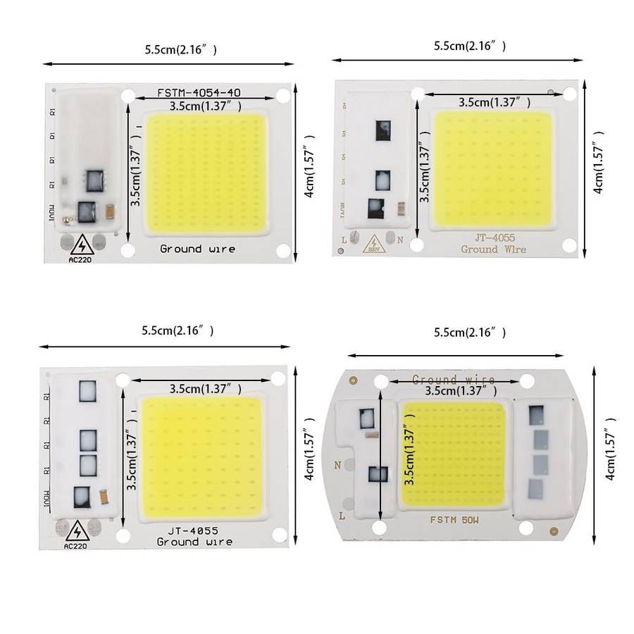 High Power 220V LED FloodlightCool/Warm White COB LED Chip IP65 Smart IC Driver Lamp(20W white)