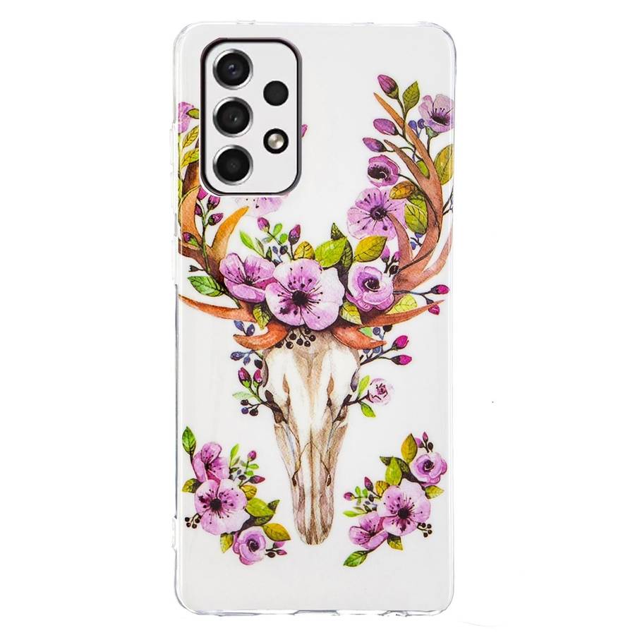 For Samsung Galaxy A53 5G Luminous TPU Protective Phone Case(Flower Deer)