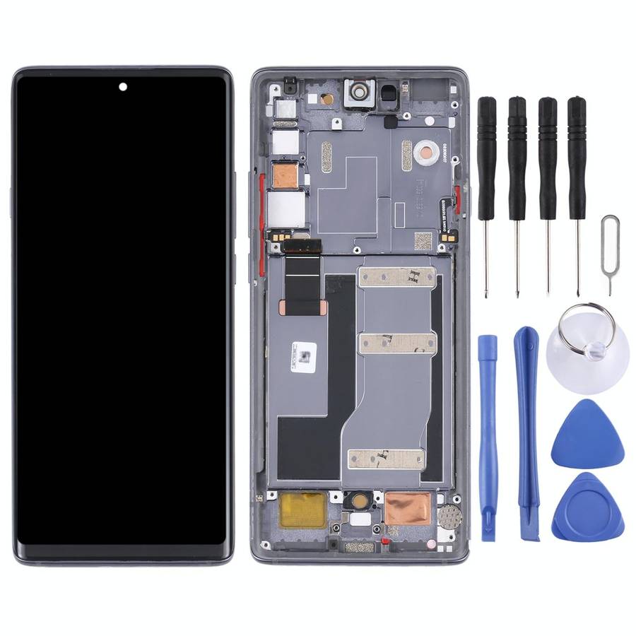 Original LCD Screen for TCL 20 Pro 5G T810H Digitizer Full Assembly with Frame (Black)