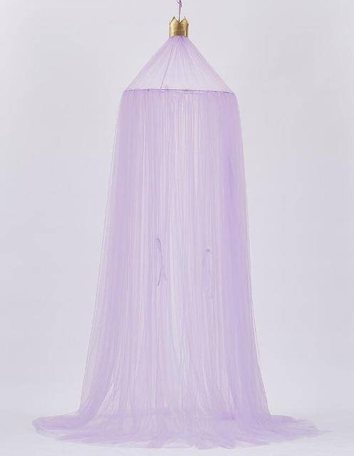 Baby Bed Curtain Hung Dome Mosquito Net Girls Crown Hanging Net Princess Tents(Purple)
