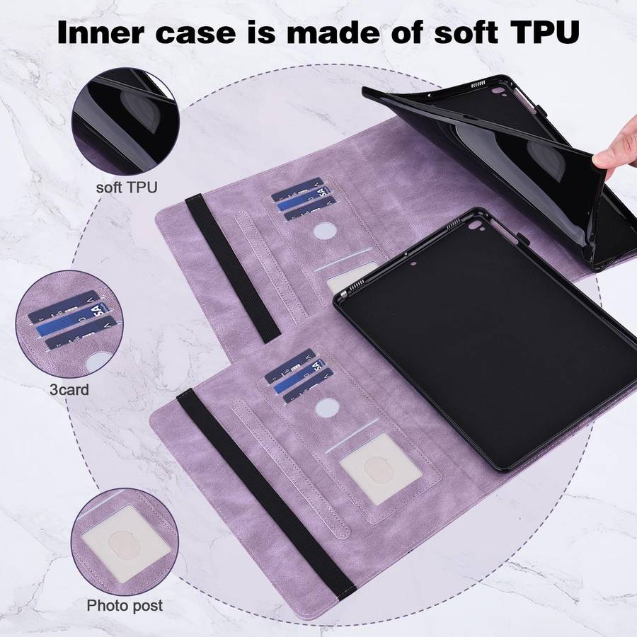 For Huawei MediaPad T5 10 inch Embossed Butterfly Pattern Horizontal Flip Leather Tablet Case(Pur...