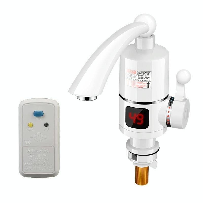 Digital Display Electric Heating Faucet Instant Hot Water Heater CN Plug Digital Horizontal Tube ...