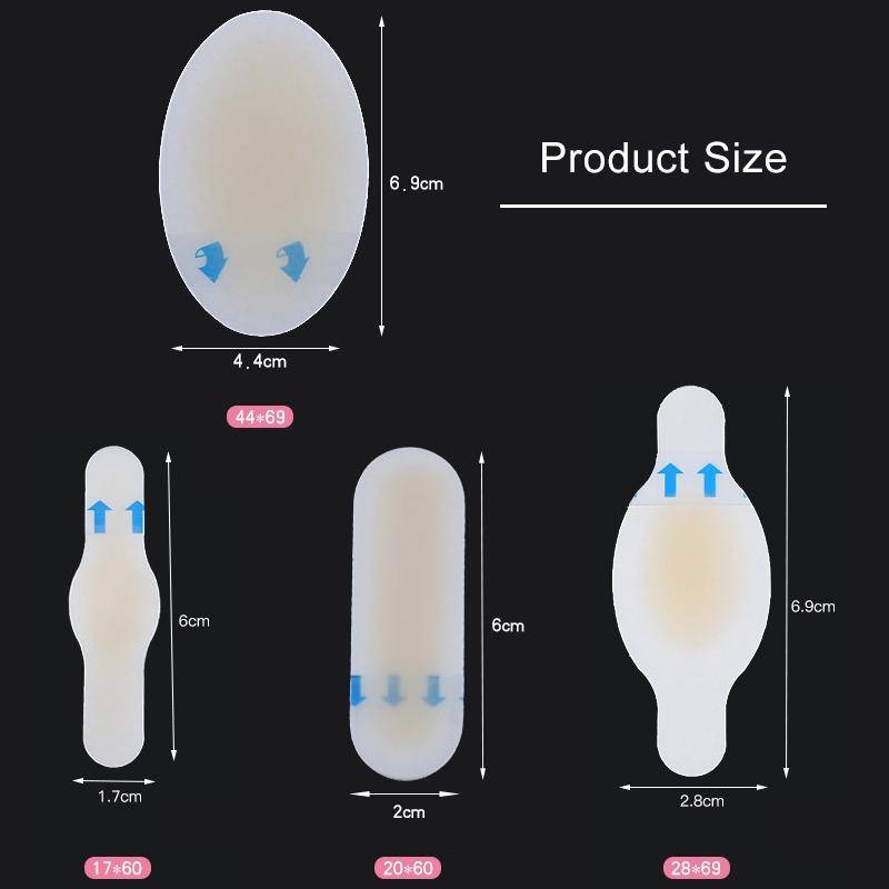 10 PCS Foot Care Skin Hydrogel Analgesic Plaster Blisters Slip Heel Protector Size: 17x60cm