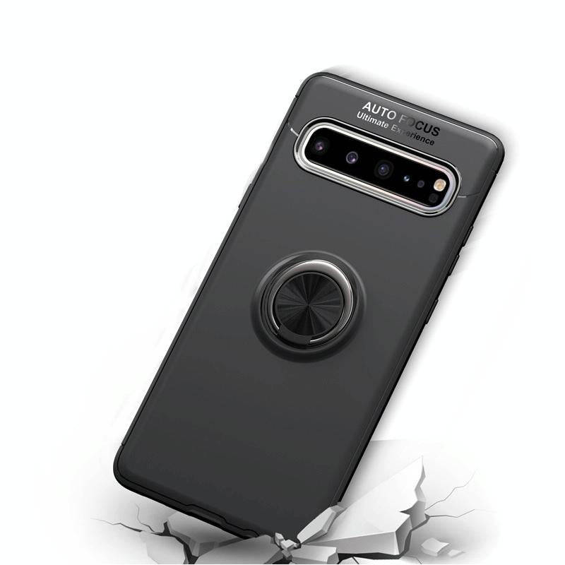 Magnetic 360 Degree Rotation Ring Holder Armor Shockproof TPU Case for Galaxy S10 5G (Red)