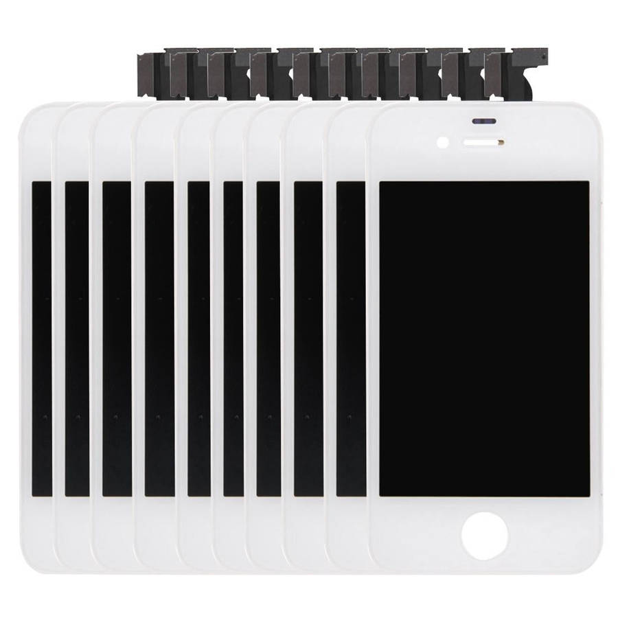 10 PCS Digitizer Assembly (LCD + Frame + Touch Pad) for iPhone 4S(White)