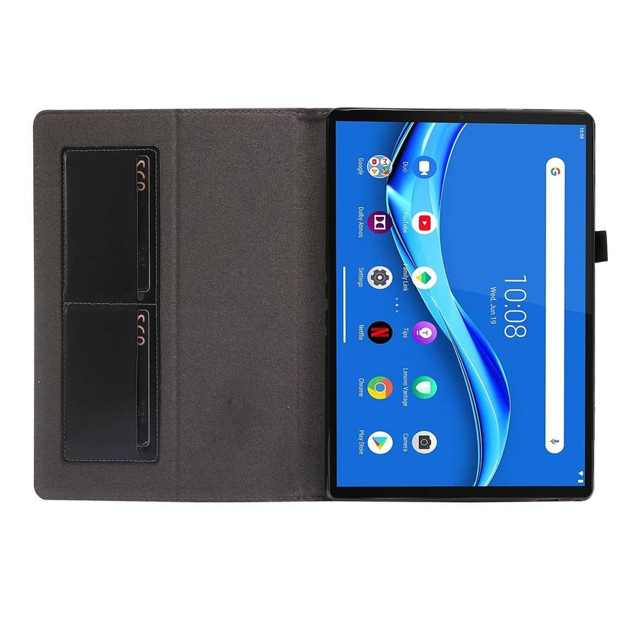 For Lenovo Tab M10 Crazy Horse Texture Horizontal Flip Leather Case with 2-folding Holder & Card ...