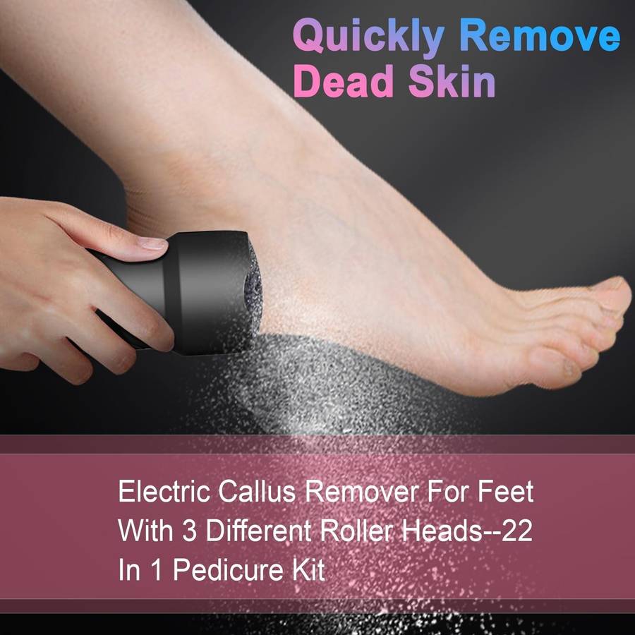 Electric Foot File Pedicure Kit Waterproof Feet Callus Remover, Spec: Kit 1 White