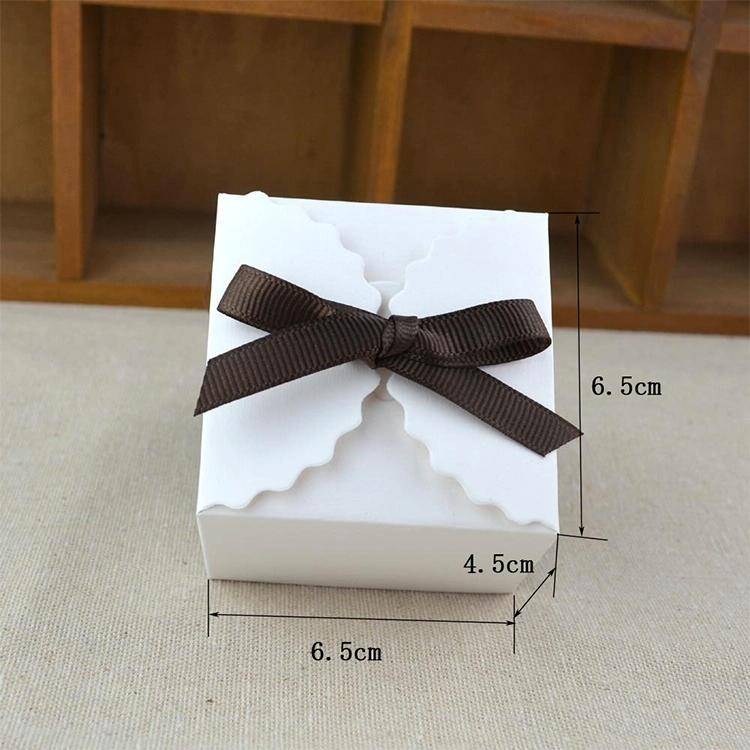 10 PCS Retro Mini Kraft Paper Box DIY Wedding Favor Gift Box Small Cake Box(White)