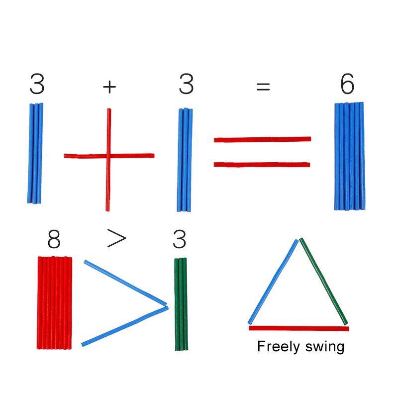Counting Sticks Counter Teaching Aids Kindergarten Puzzle Wooden Colorful Counting Sticks