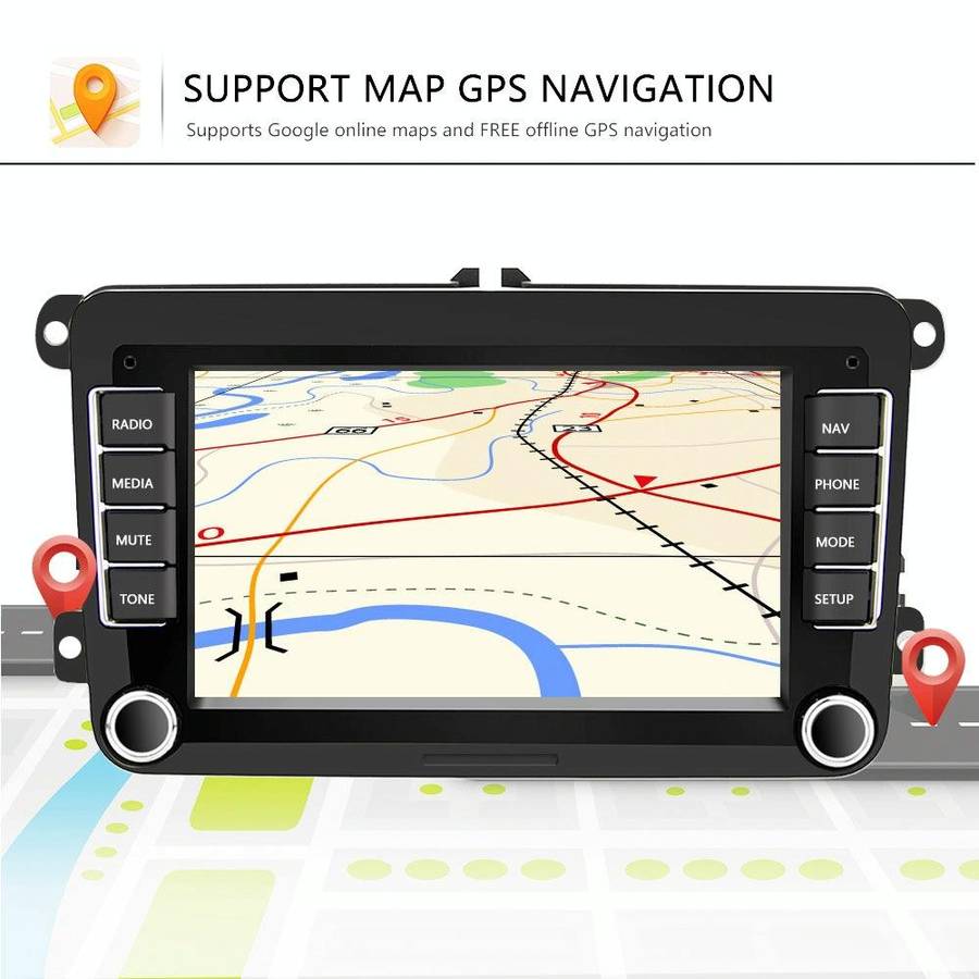 A3040 For Volkswagen 7-inch 2+32G Android Car Navigation Central Control Large Screen Player With...