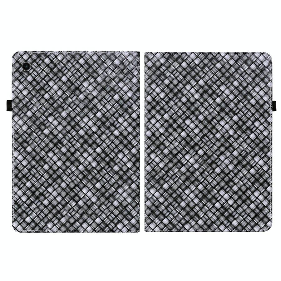 For Samsung Galaxy Tab A8 10.5 2021 Color Weave Leather Tablet Case with Holder(Black)