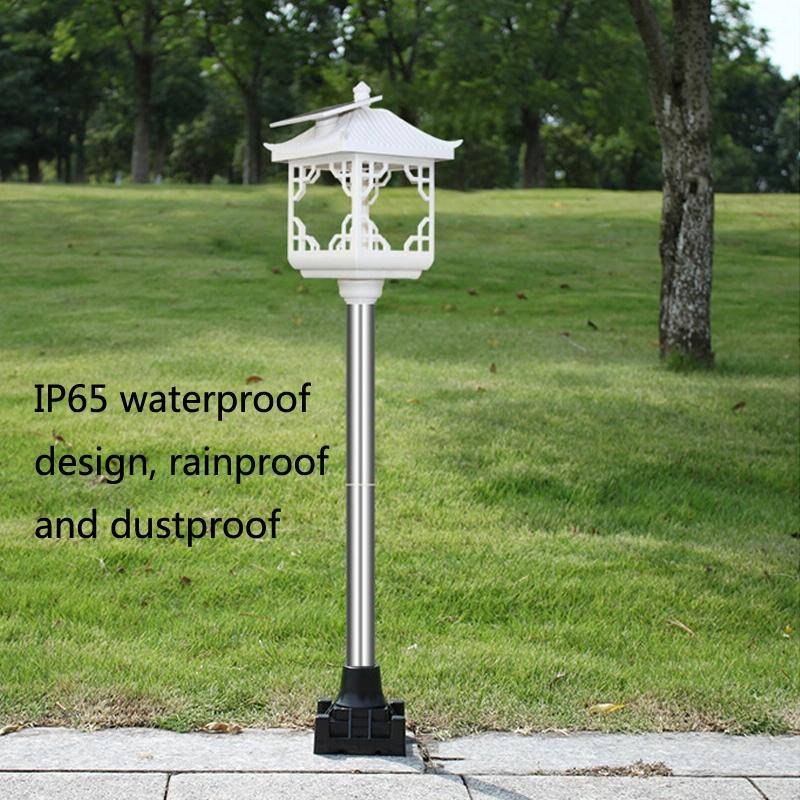 8 LED Solar Outdoor House Appearance Lawn Garden Decoration Light(Black Floor Lamp)