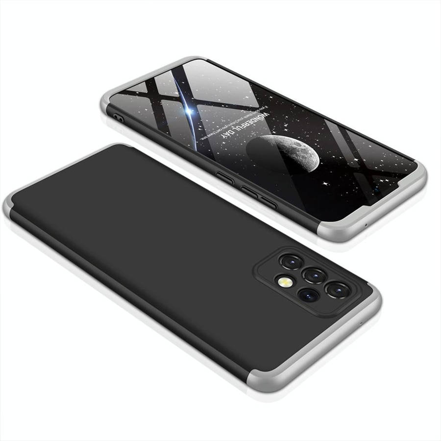 For Samsung Galaxy A52 5G / 4G GKK Three Stage Splicing Full Coverage PC Phone Case(Black Silver)