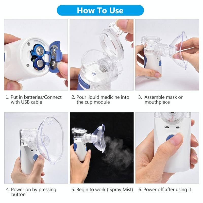 JZ-492S Portable Ultrasonic Nebulizer Mini Handheld Inhaler Respirator Health Care Home Machine A...
