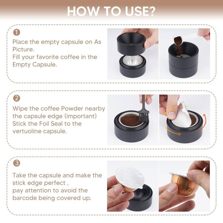 ICafilas Coffee Capsule Shell For Nespresso Vertuo Plus ENV 135/Vertuo ENV 150/BNV450WHT1BUC1, Co...