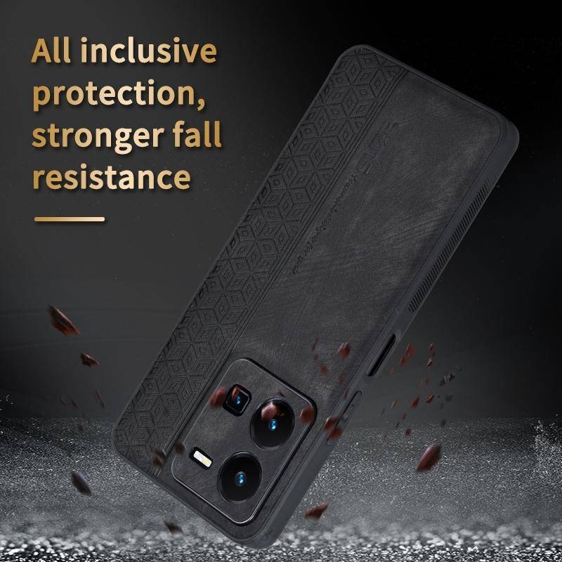 For vivo Y35 4G AZNS 3D Embossed Skin Feel Phone Case(Black)