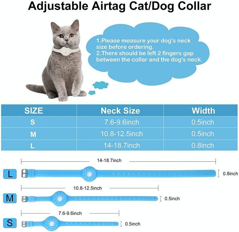 Pet Luminous Collar Locator Cover for Airtag, Specification: L(Luminous Pink)
