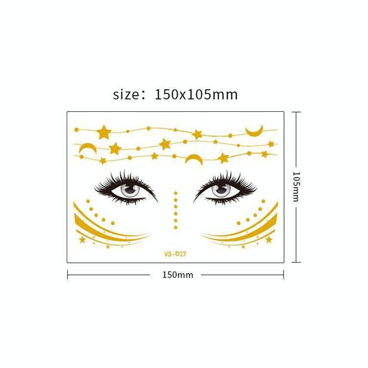 20 PCS Waterproof Bronzing Face Tattoo Stickers Party Masquerade Face Stickers(VS-033)