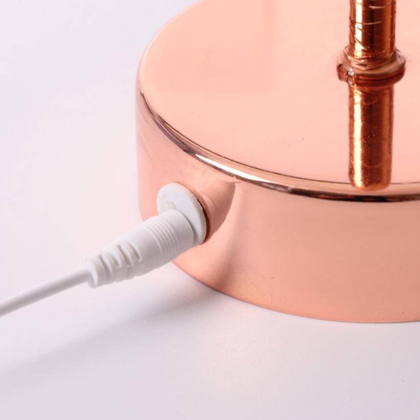 Ostrich Feather Table Lamp Wrought Iron Night Light LED Copper Wire Lamp(Violet)