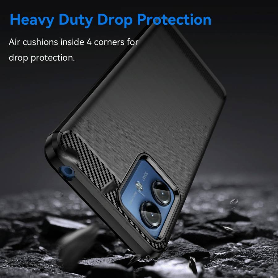For Motorola Moto G14 Brushed Texture Carbon Fiber TPU Phone Case(Black)