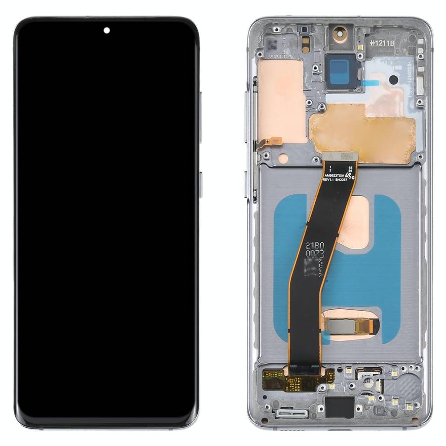 OLED LCD Screen For Samsung Galaxy S20 SM-G980 Digitizer Full Assembly with Frame (Grey)