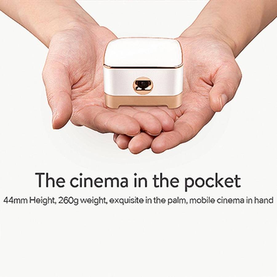 P07-D Mini 50 Lumens Android Home Theater Bluetooth LED Projector with Remote Control, Support Mi...