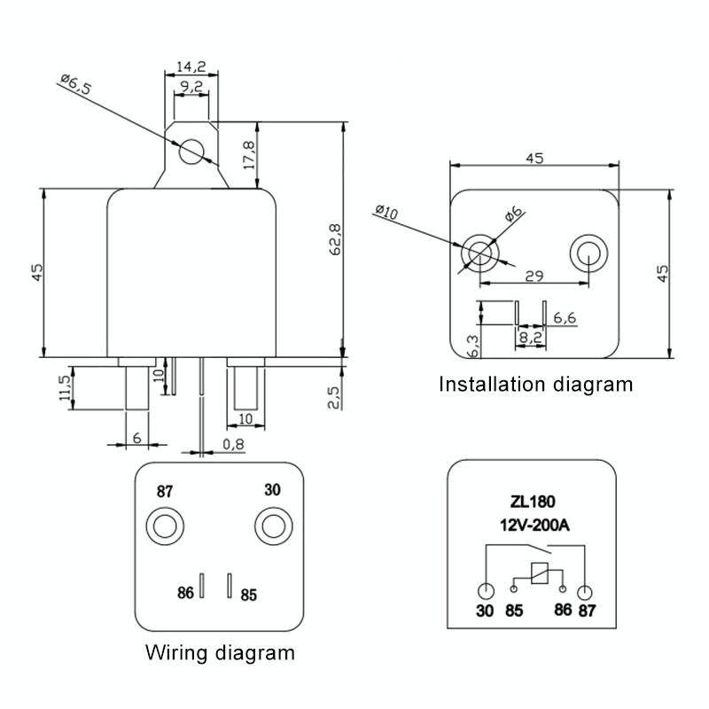 12V 200A Car Start Relay with Accessories