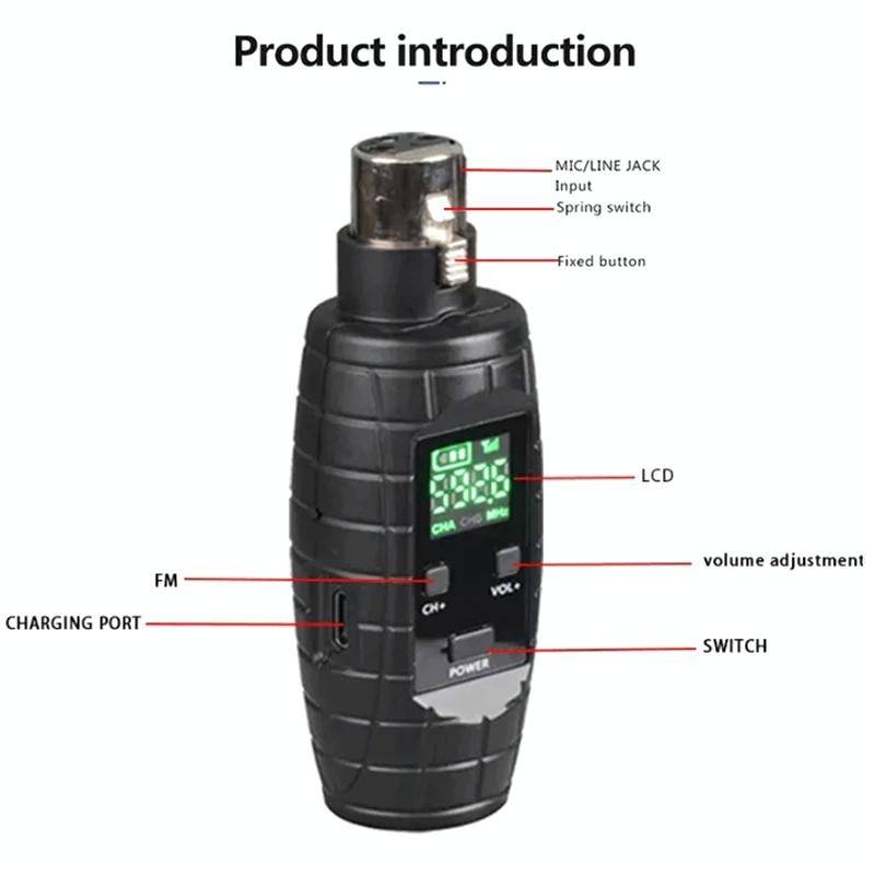 XTUGA U-95 Wireless XLR Transmitter and Receiver UHF Wireless Guitar Transmitter Receiver With Co...