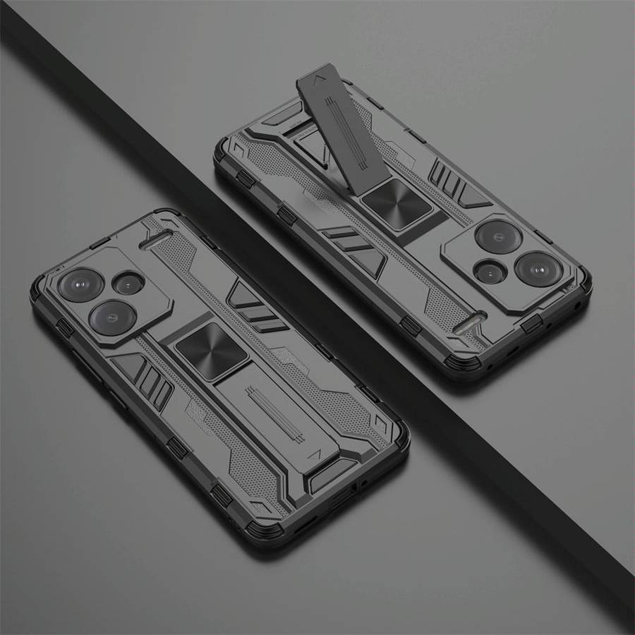 For Redmi Note 13 Pro 5G Supersonic Armor PC Hybrid TPU Phone Case(Black)