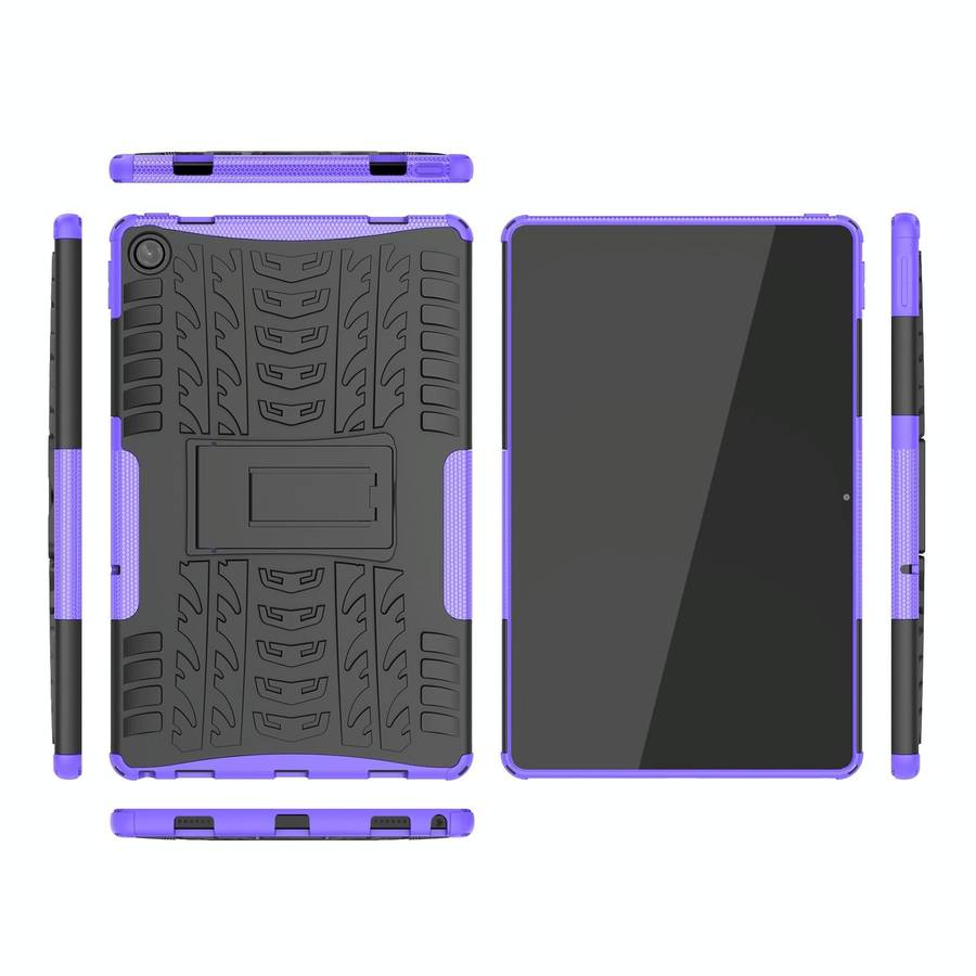 For Lenovo Tab M10 Plus 10.6 3rd Gen 2022 Tire Texture TPU+PC Shockproof Case with Holder(Purple)