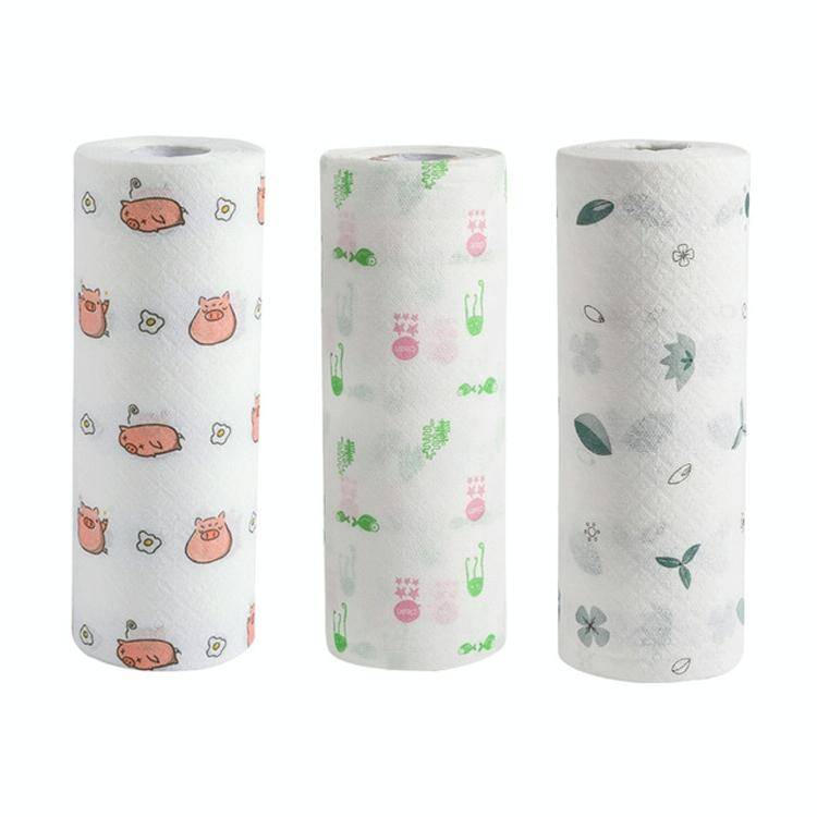 50 Sheets Washable Lazy Rag Kitchen Non-woven Cloth Wet and Dry Dual-use Dish Towel(White)