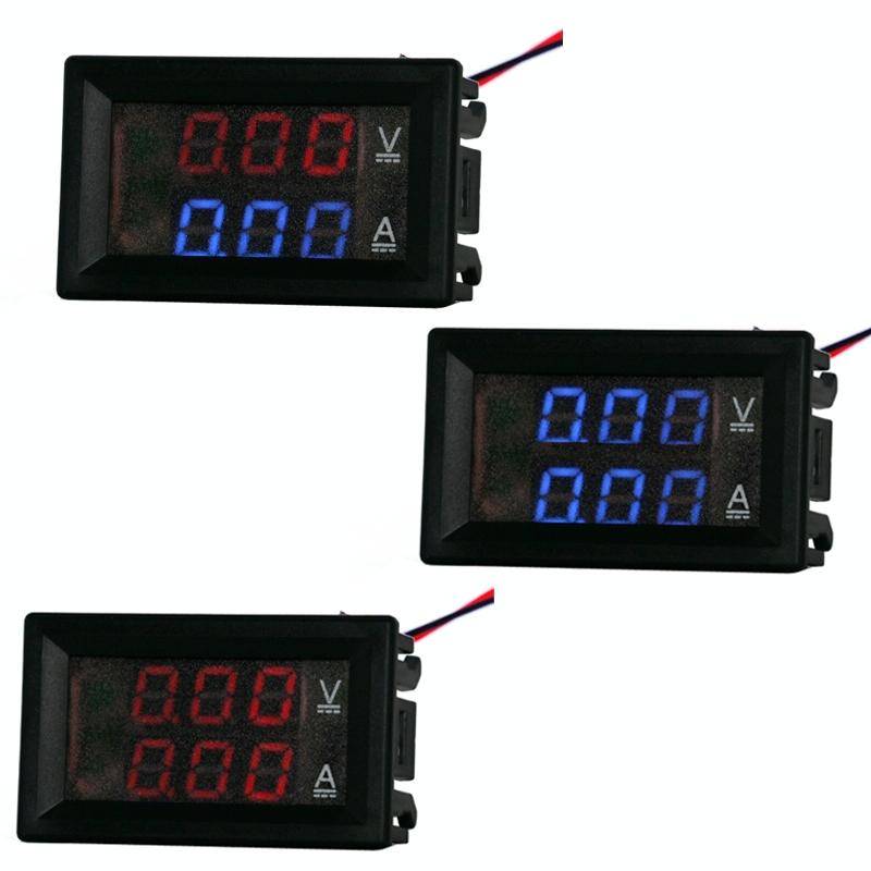 Dual-Display Voltage Current Meter Digital DC Voltage Meter, Specification: 10A (Red Blue)