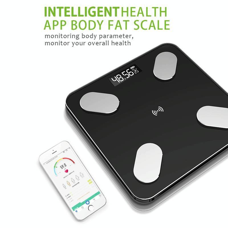 Smart Bluetooth Weight Scale Home Body Fat Measurement Health Scale Charge Model(Black True Class)