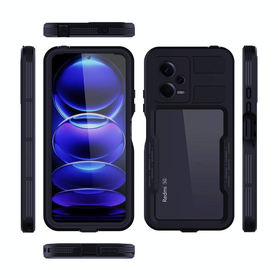 For Xiaomi Redmi Note 12 5G Global RedPepper IP68 Life Waterproof Phone Case(Black)
