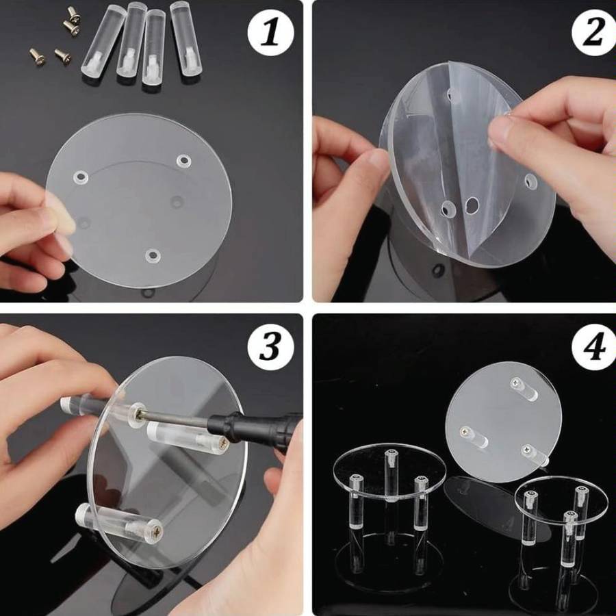 3pcs YX042 Acrylic Transparent Cosmetics Jewelry Display Stand